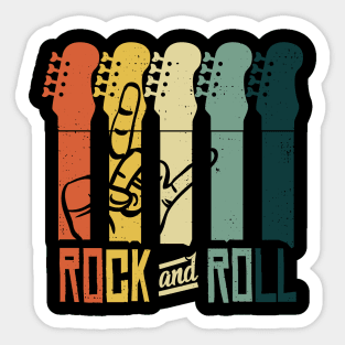 Rock and Roll Distress Retro Lover Sticker